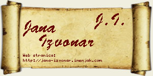 Jana Izvonar vizit kartica